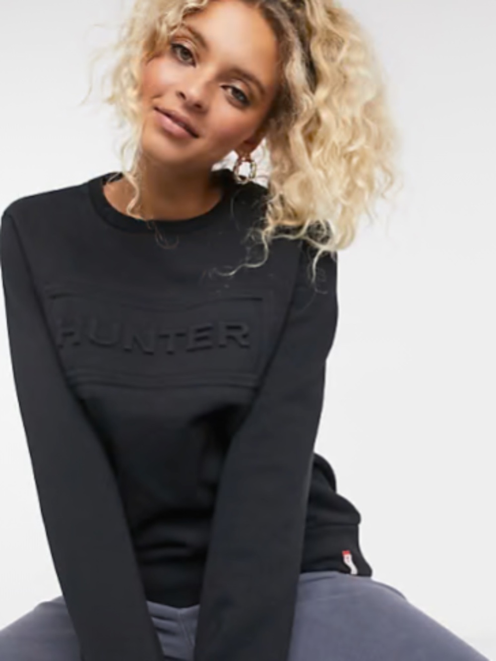 Black Embossed Logo Hunter Sweatshirt